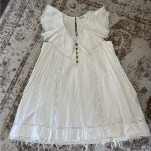 Pilcro / Anthropologie White Sleeveless Ruffled Sundress